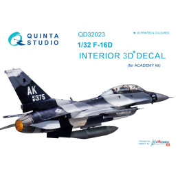 F-16D 3D-Printed & coloured Interior (for Academy kit) QD32023 Quinta Studio