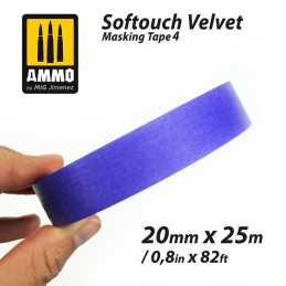 Softouch Velvet Masking Tape 4 (20mm x 25M) A.MIG-8243 AMMO by Mig