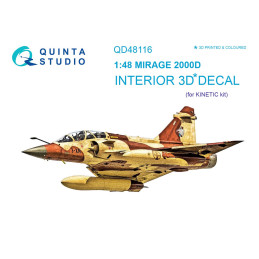 Mirage 2000D 3D-Printed & coloured Interior (for Kinetic  kit) QD48116 Quinta Studio 1:48