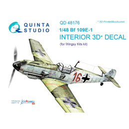 Bf 109E-1 3D-Printed & coloured Interior (for Wingsy kits kit) QD48176 Quinta Studio 1:48