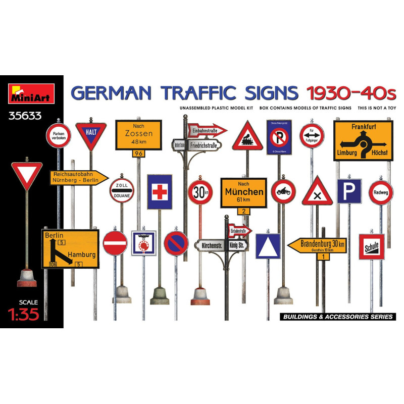 German Traffic Signs 1930-40s 35633 MiniArt 1:35