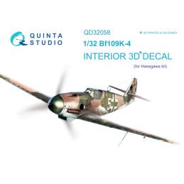 Bf 109K-4 3D-Printed & coloured Interior (for Hasegawa kit) QD32058 Quinta Studio 1:32