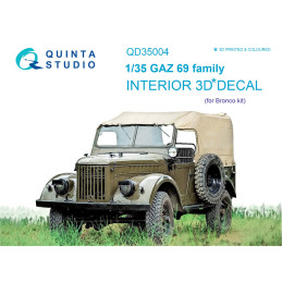 GAZ 69 Family 3D-Printed & coloured Interior (for Bronco kit) QD35004 Quinta Studio 1:35