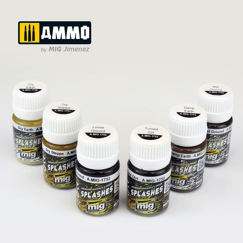 Collection Enamel Splashes & Medium Density Mud Texture (35 mL) AMMO by Mig