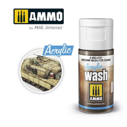 Brown Wash for Sand 0707 AMMO by Mig 15ml Acrylic Wash