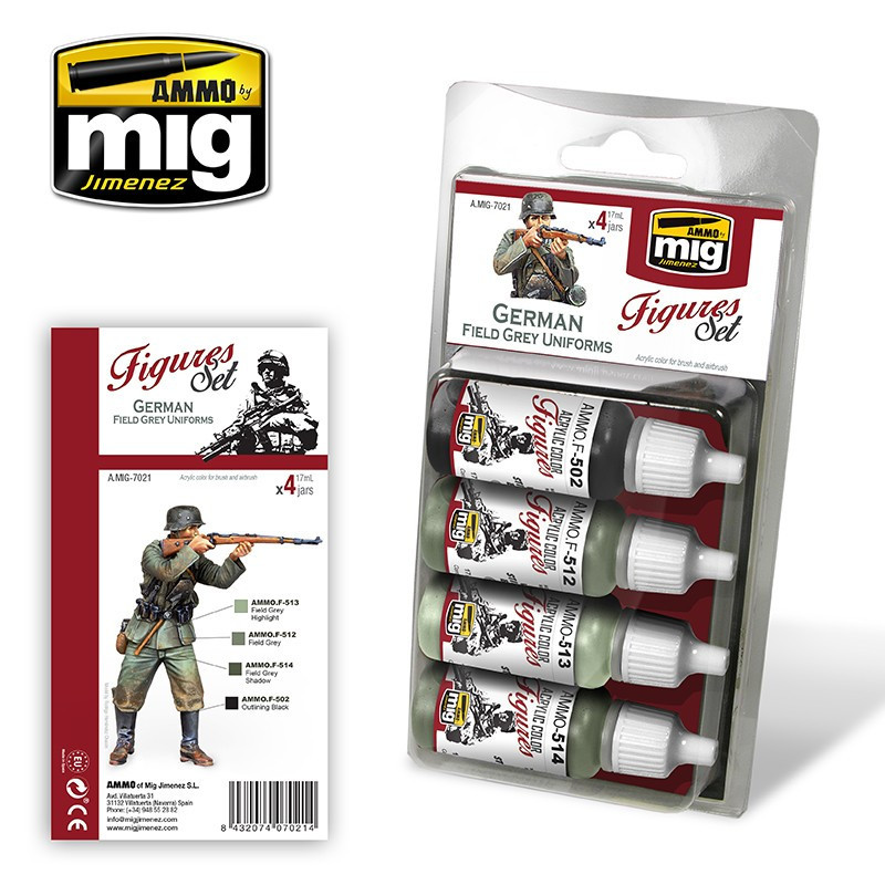 German Field Grey Uniforms Figures Set 7021 AMMO by Mig