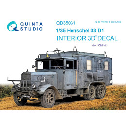 Henschel 33 D1 3D-Printed & coloured Interior on decal paper (for ICM kit) QD35031 Quinta Studio 1:35