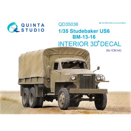 Studebaker US6 3D-Printed & coloured Interior (for ICM kit) QD35036 Quinta Studio 1:35