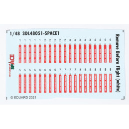 Remove Before Flight (white) SPACE 3DL48051 Eduard 1:48
