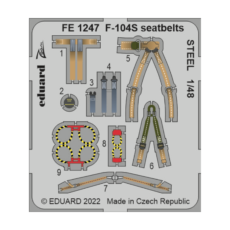 F-104S seatbelts STEEL FE1247 Eduard 1:48