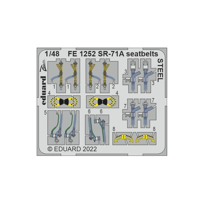 SR-71A seatbelts STEEL FE1252 Eduard 1:48