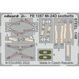 Mi-24D seatbelts STEEL FE1257 Eduard 1:48 for Trumpter
