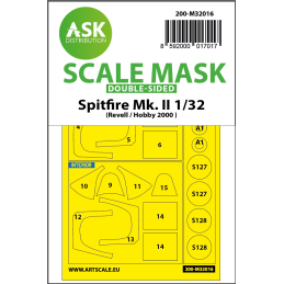Spitfire Mk.II double-sided express masks for Revell / Hobby2000 M32016 ASK 1:32