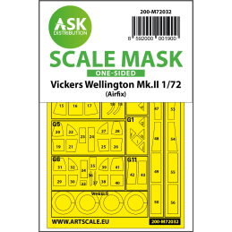 Vickers Wellington Mk.II one-sided painting mask for Airfix M72032 ASK 1:72