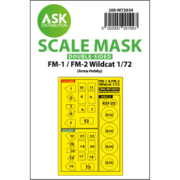 FM-1 / FM-2 Wildcat double-sided painting mask for Arma Hobby M72034 ASK 1:72