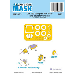 DH.100 Vampire Mk.3/5/9 and export variants M72033 Special Mask 1:72