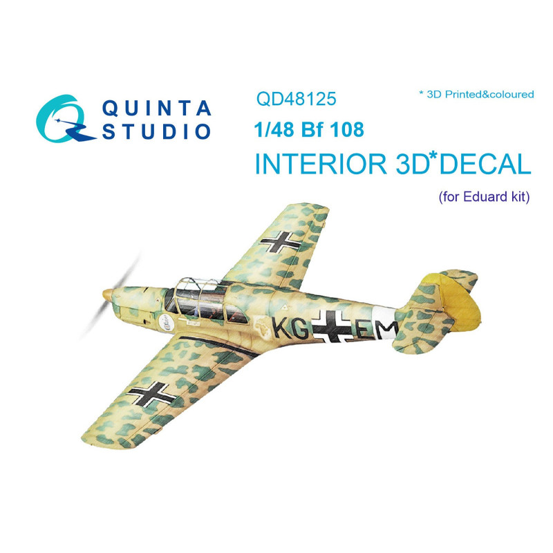 Bf108 3D-Printed & coloured Interior (Eduard) QD48125 Quinta Studio 1:48