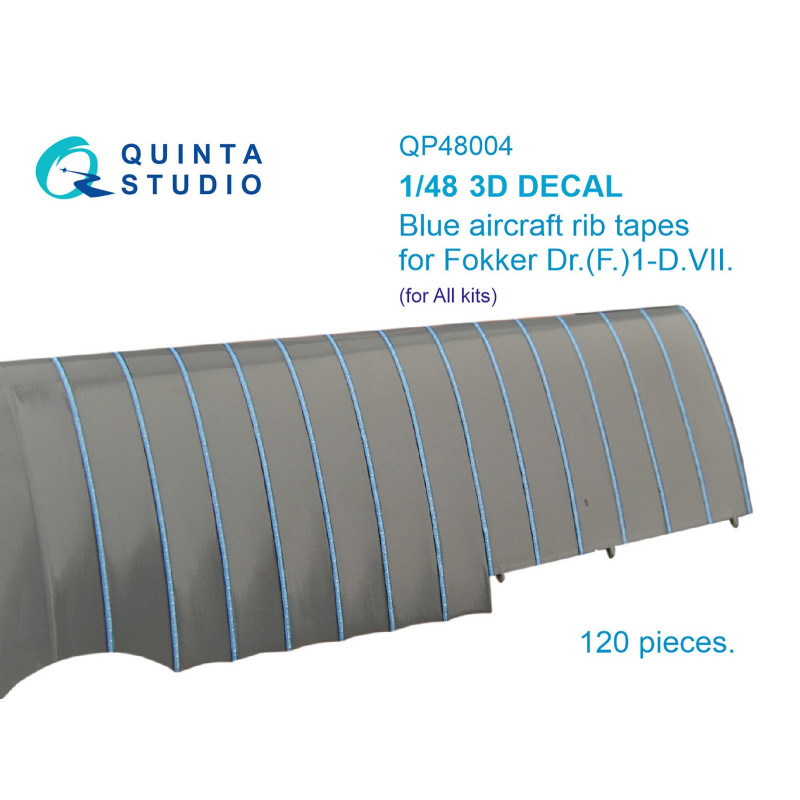 Blue rib tapes for Fokker Dr.(F)I-D.VII QP48004 Quinta Studio 1:48