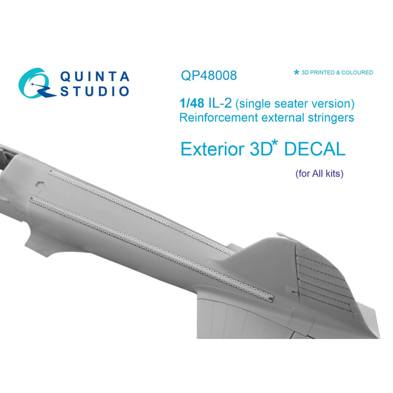 IL-2 (single seater) reinforcement external stringers (All kits) QP48008 Quinta Studio 1:48