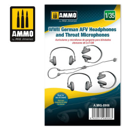WWII German AFV Headphones and Throat Microphones 8906 AMMO by Mig 1:35