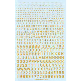 Yellow RAF codes (2-10mm) BD 05 Berna Decals