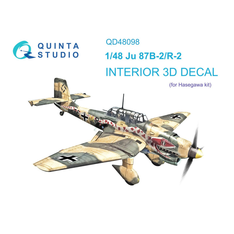Ju 87B-2/R-2  3D-Printed & coloured Interior (Hasegawa) QD48098 Quinta Studio 1:48