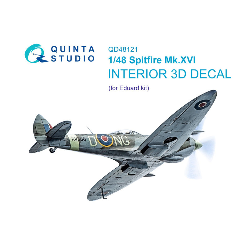 Spitfire Mk.XVI 3D-Printed & coloured Interior (Eduard) QD48121 Quinta Studio 1:48