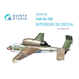 He 162 3D-Printed & coloured Interior (Dragon) QD48162 Quinta Studio 1:48