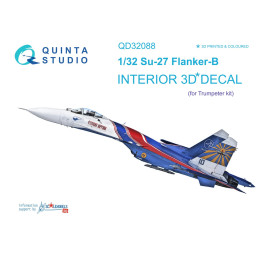 Su-27 3D-Printed & coloured Interior (Trumpeter) (full version) QD32088 Quinta Studio 1:32
