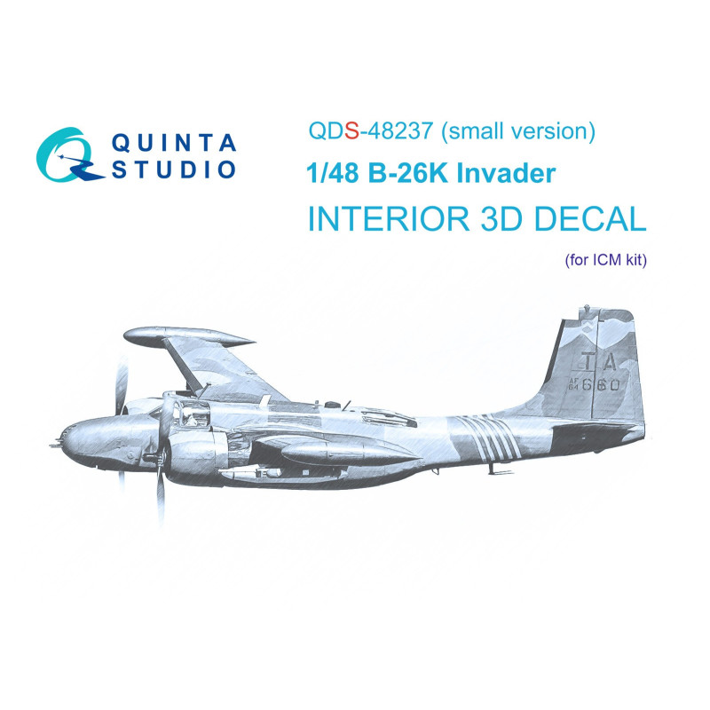 B-26K 3D-Printed & coloured Interior (ICM) (Small version) QDS48237 Quinta Studio 1:48