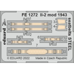 Il-2 mod. 1943 seatbelts STEEL FE1272 Eduard 1:48 for Zvezda