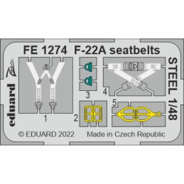 F-22A seatbelts STEEL FE1274 Eduard 1:48 for I Love Kits