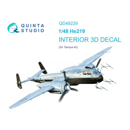 He 219 3D-Printed & coloured Interior QD48229 Quinta Studio 1:48 for Tamiya