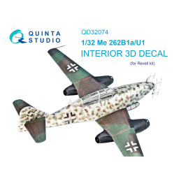 Me 262B1a/U-1 3D-Printed & coloured Interior QD32074 Quinta Studio 1:32