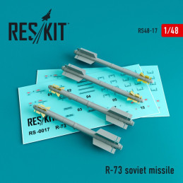 R-73 Soviet Missile (4 Pcs.) RS48-0017 ResKit 1:48