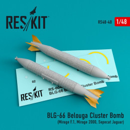 BLG-66 Belouga Cluster Bomb (2 pcs) RS48-0048 ResKit 1:48