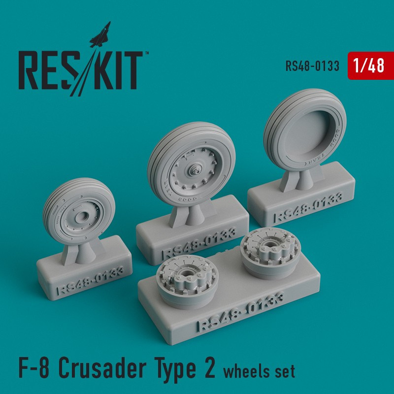 F-8 Crusader Type 2 wheels set RS48-0133 ResKit 1:48