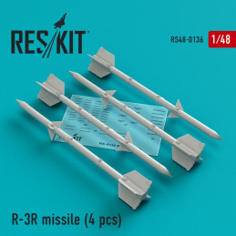 R-3R missiles for MiG-21/23 (4 pcs) RS48-0136 ResKit 1:48