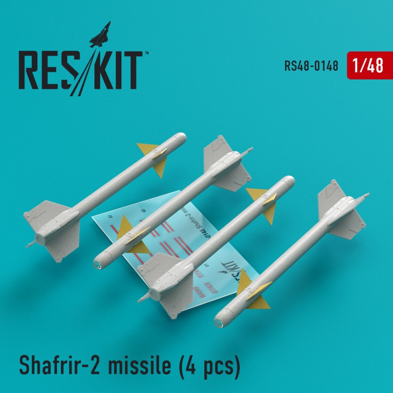 Shafrir-2 missile for Dassault Mirage IIIC/CJ, Super Mystere (4 pcs) RS48-0148 ResKit 1:48