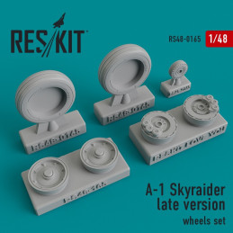 A-1 Skyraider late version wheels set RS48-0165 ResKit 1:48