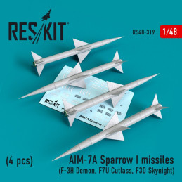 AIM-7A Sparrow I missiles (4pcs) RS48-0319 ResKit 1:48