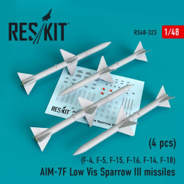 AIM-7F Low Vis Sparrow III missiles (4pcs) RS48-0323 ResKit 1:48