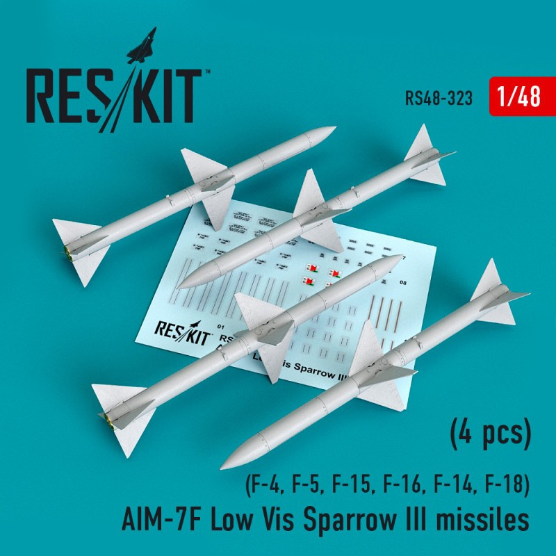 AIM-7F Low Vis Sparrow III missiles (4pcs) RS48-0323 ResKit 1:48