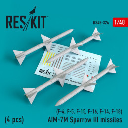 AIM-7M Sparrow III missiles (4pcs) RS48-0324 ResKit 1:48