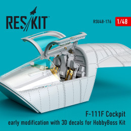 F-111F Cockpit early modification with 3D decals RSU48-0176 ResKit 1:48 for HobbyBoss Kit