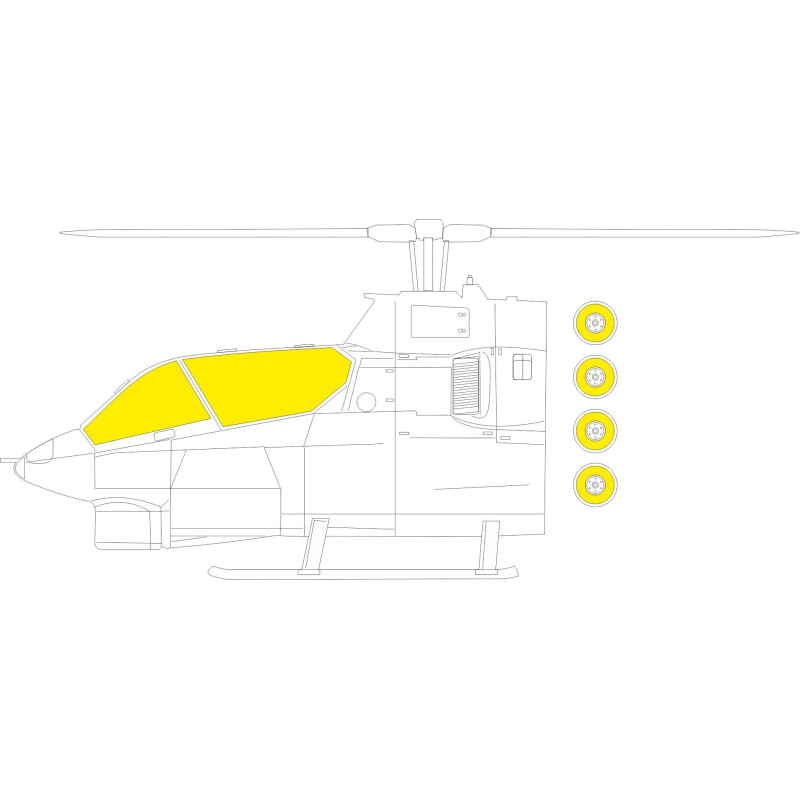 AH-1G masks EX862 Eduard 1:48 for Special Hobby