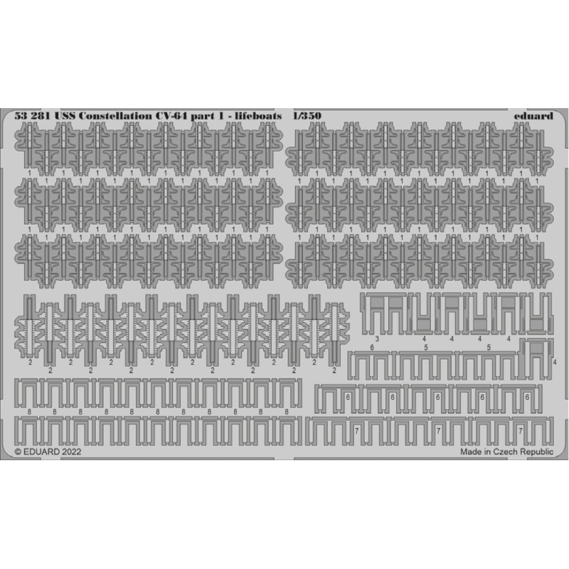 USS Constellation CV-64 part 1 - lifeboats 53281 Eduard 1:350 for Trumpeter