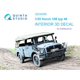 Horch 108 Typ 40 Interior 3D Decal QD35056 Quinta Studio 1:35 For ICM/Revell Kit