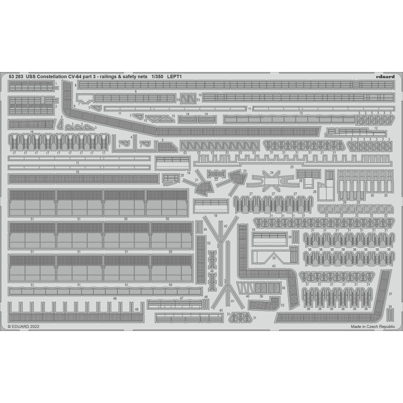 USS Constellation CV-64 part 3 - railings & safety nets 53283 Eduard 1:350 for Trumpeter