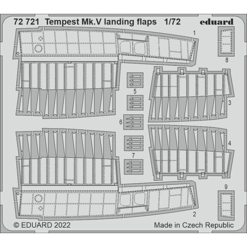 Tempest Mk.V landing flaps 72721 Eduard 1:72 for Airfix